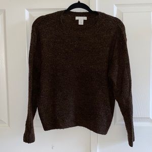 H&M Brown Fuzzy Knit Sweater